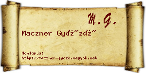 Maczner Győző névjegykártya